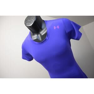 Under Armour Gym Shirt HeatGear Loose Short Sleeve Athletic Womens Sz Medium